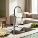 Kitchen Faucet with Pull Down Sprayer Stainless Steel Single Handle Pull Out Spring Sink Faucets